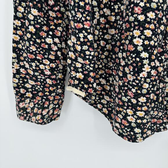 Birds of Paradis Trovata Shirt Womens Small Floral Corduroy Button Up Top - Picture 3 of 10